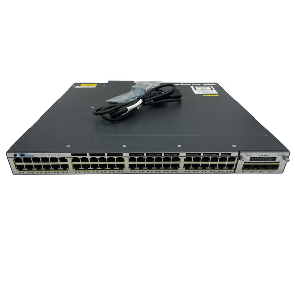 Cisco 3750X-48PF-S 48-Port 100Mbps RJ45 1U Switch, Black (Used - Good)