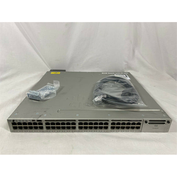 Cisco WS-C3850-48F-E 48-Port 100Mbps RJ45 1U Specialty Switch, Silver (Used - Good)