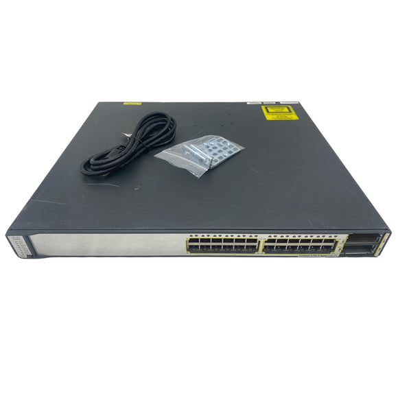 Cisco WS-C3750E-24PD-S 24-Port Gigabit Ethernet PoE Network Switch (Used - Good)