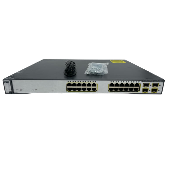 Cisco WS-C3750G-24PS-S 24-Port 100Mbps RJ45 1U Specialty Switch, Grey (Refurbished)