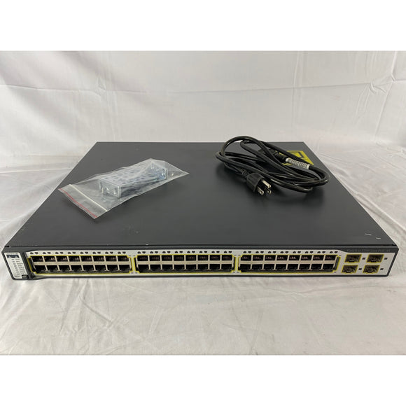 Cisco WS-C3750-48PS-S 48-Port WiFi 5 100Mbps RJ45 Desktop Specialty Switch, Blue (Refurbished)