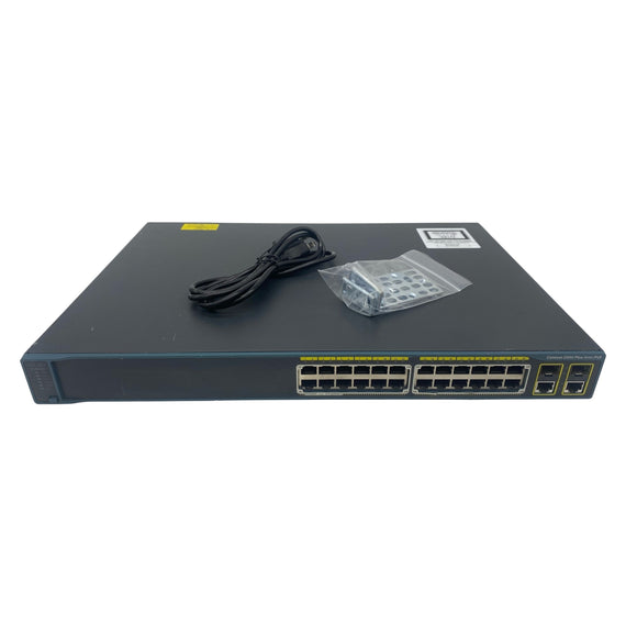 Cisco WS-C2960+24PC-L 24-Port WiFi 5 100Mbps RJ45 1U Specialty Switch, Grey (Refurbished)