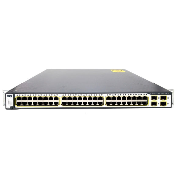 Cisco WS-C3750G-48PS-S 48-Port 100Mbps RJ45 Desktop Specialty Switch, Black (Refurbished)