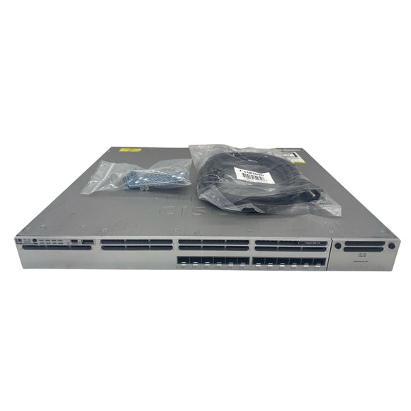 Cisco WS-C3850-12XS-S 12-Port 100Mbps SFP 1U Specialty Switch, Grey (Refurbished)