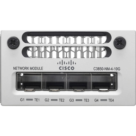 Cisco C3850-NM-4-10G,USED 4-Port 100Mbps SFP 1U Specialty Switch, Silver (Refurbished)