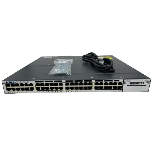 Cisco WS-C3750X-48PF-L 48-Port 100Mbps RJ45 1U Switch, Black (Refurbished)