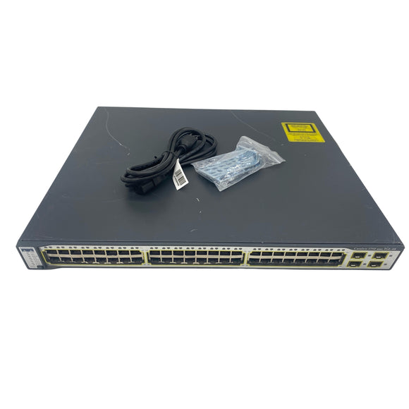 Cisco WS-C3750-48PS-E 48-Port 10/100Mbps Ethernet SFP Network Switch (Used - Good)