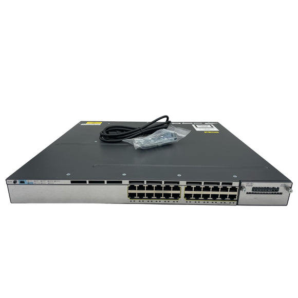Cisco Catalyst WS-C3750X-24T-L 24-Port Gigabit Ethernet PoE+ Network Switch (Used - Good)
