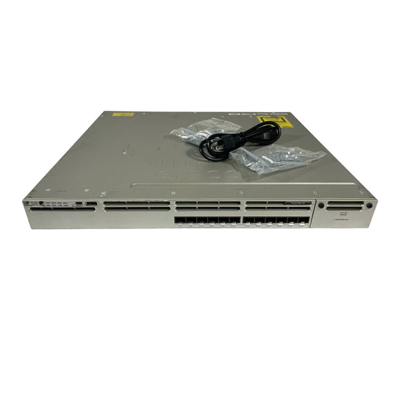 Cisco WS-C3850-12S-E 12-Port 100Mbps RJ45 1U Specialty Switch, Grey (Refurbished)