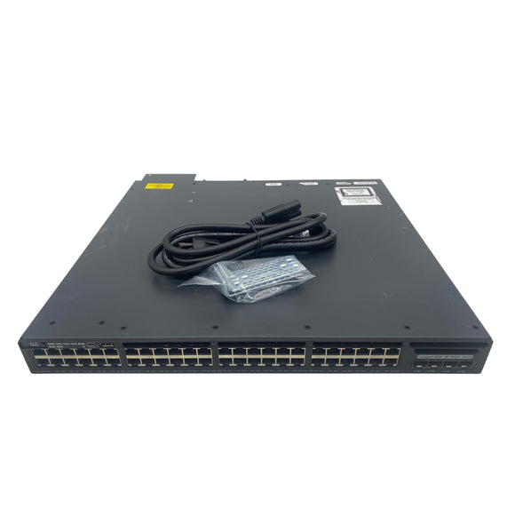 Cisco WS-C3650-48FS-S 48-Port Gigabit Ethernet SFP PoE+ Network Switch (Used - Good)