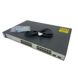 Cisco WS-C3750-24TS-S 24-Port 10/100Mbps Ethernet SFP Network Switch (Used - Good)