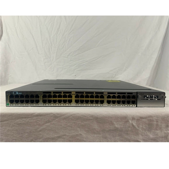 Cisco Catalyst WS-C3750X-48T-S 48 port gigabit switch w/ single C3KX-PWR-350WAC (Used - Good)